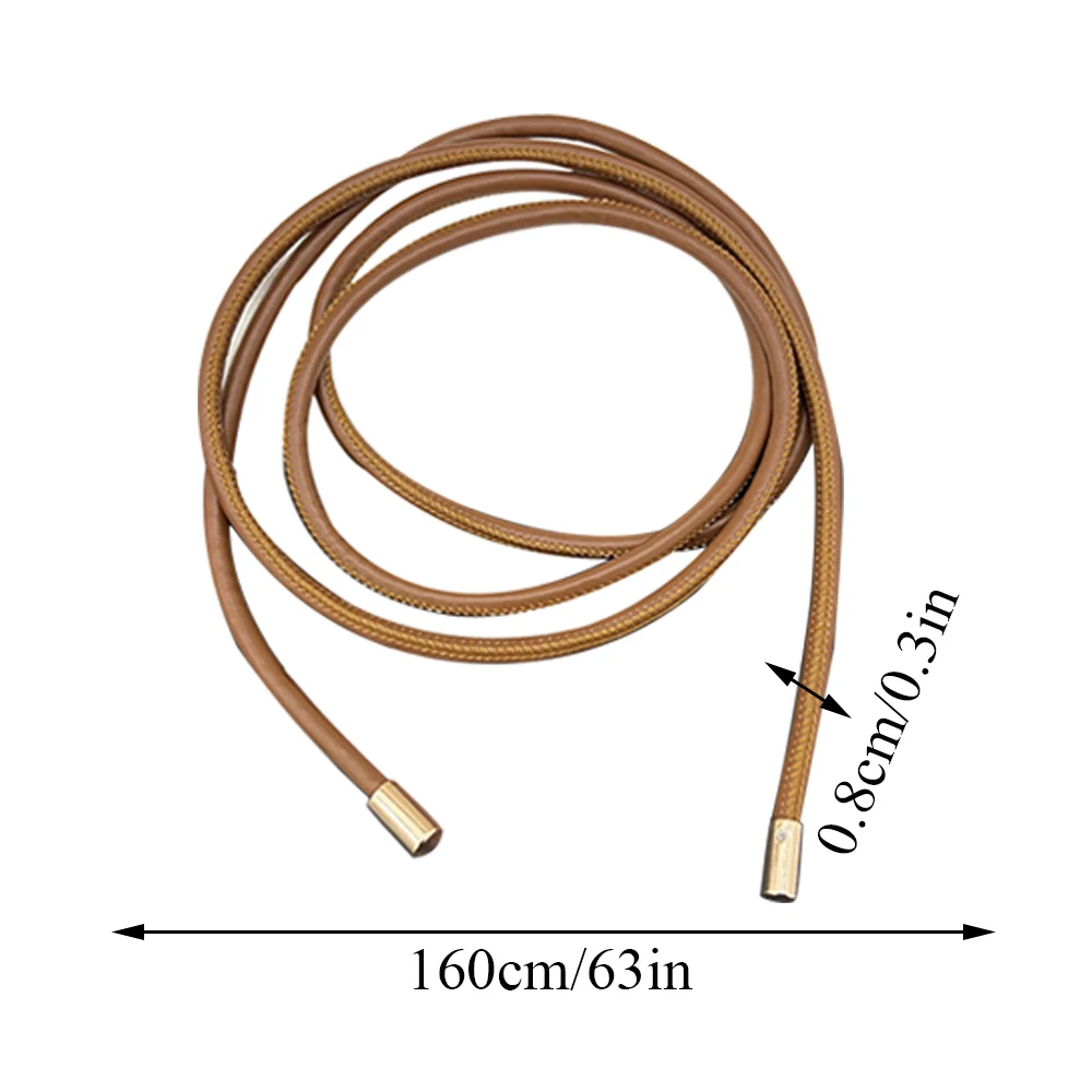 150/160cm Thin Belt Women Decorative Bow Knot Waist Rope Vintage Dress Coat Sweater String Strap Knotted Long Waistband