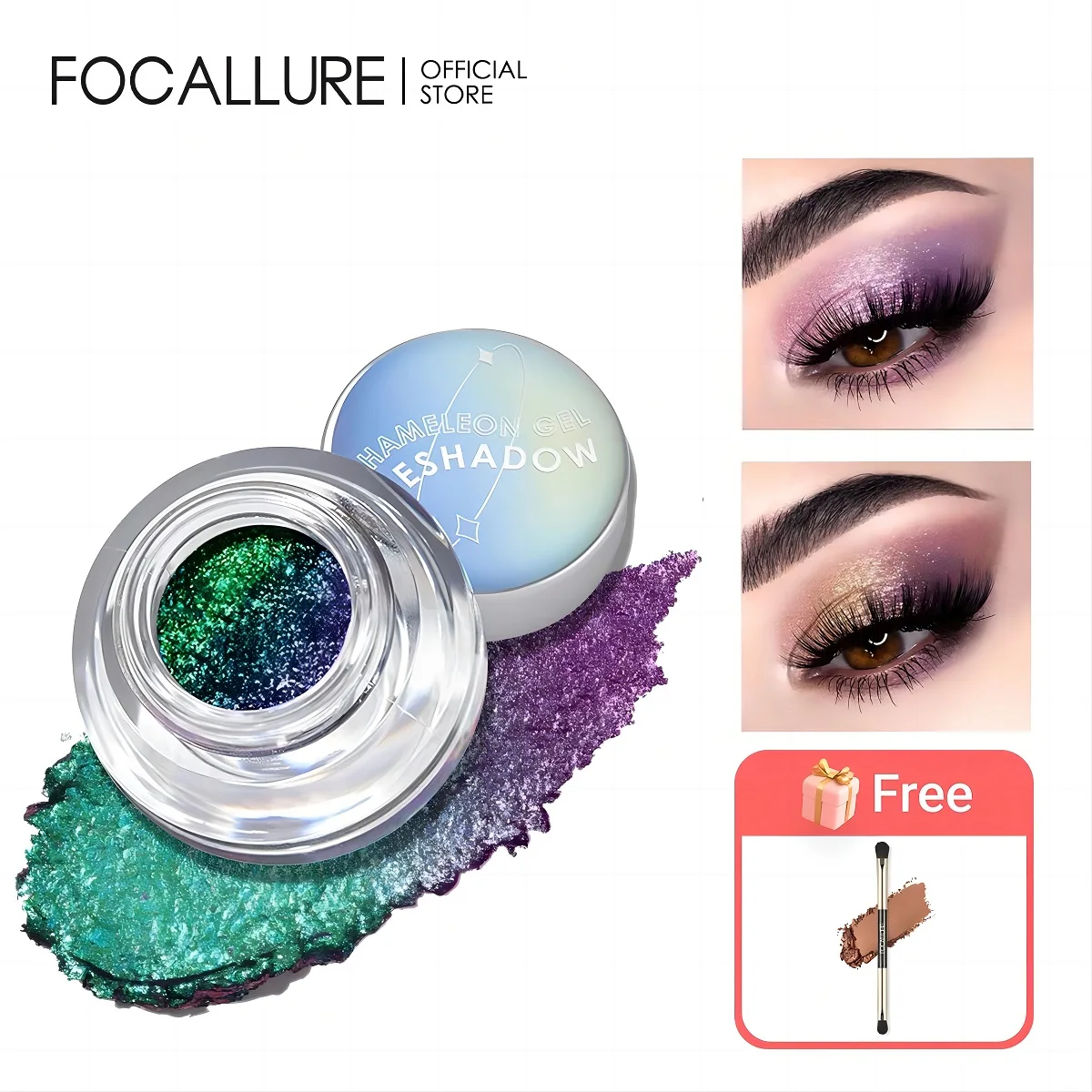 FOCALLURE-Fard à barrage liquide caméléon, 24 couleurs, longue durée, imperméable, nacré, paillettes scintillantes, maquillage, cosmétiques