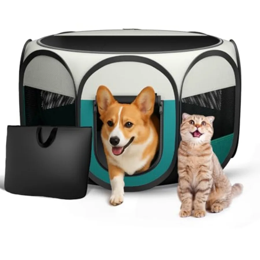 

Fodabe Pet Paypen for Cat Dog - Portabe Cat Dog Kenne Pop Up Dog Paypen, ediu Pet CrateTent Cage with Carrying Cae for Outdoor
