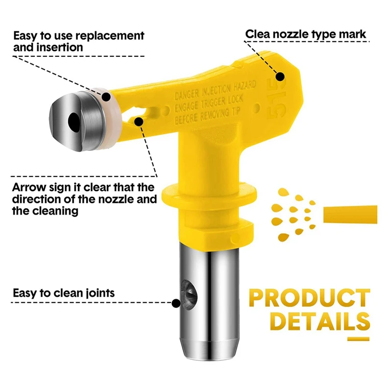 مجموعة فوهات دهان مضغوط ، نصائح رذاذ عكسها دهان مضغوط رشاش دهان فوهة نصائح الرش الرش الرش