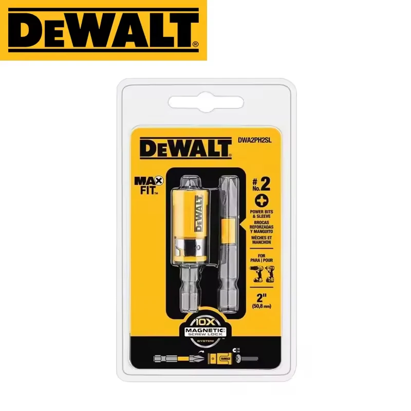 DEWALT PH2 HSS Bit Impact Yellow Silver Magnet Rng Sleeve Hexagonal Extension Rod Carpentry Screwdriver Power Tool Accessories