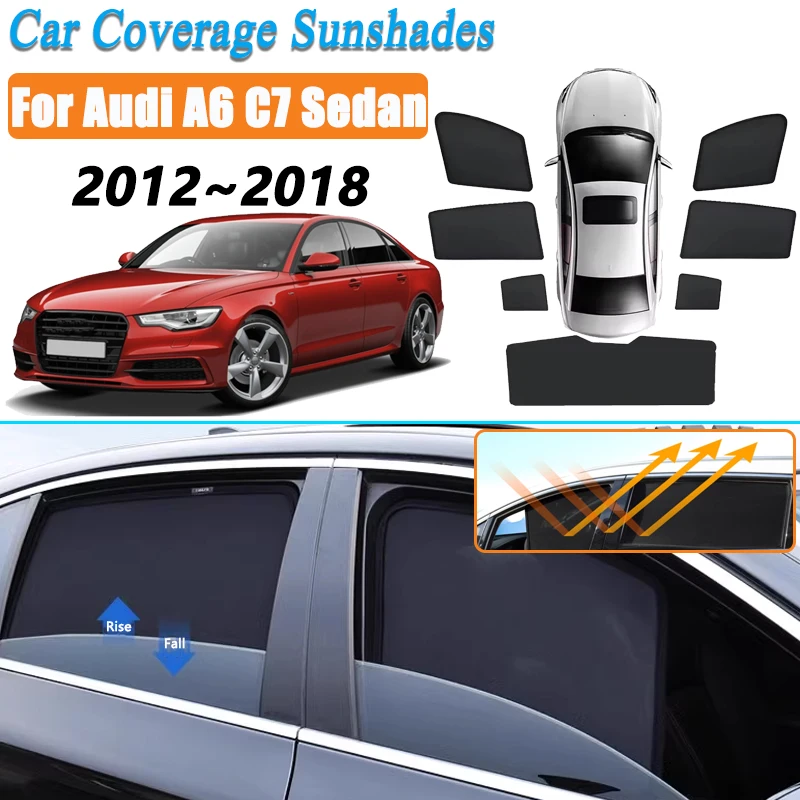 

Car Mesh Coverage Sunshade For Audi A6 C7 Sedan Accessories 2012 2013 2014~2018 Sunscreen Window Cover Magnetic Protection Visor