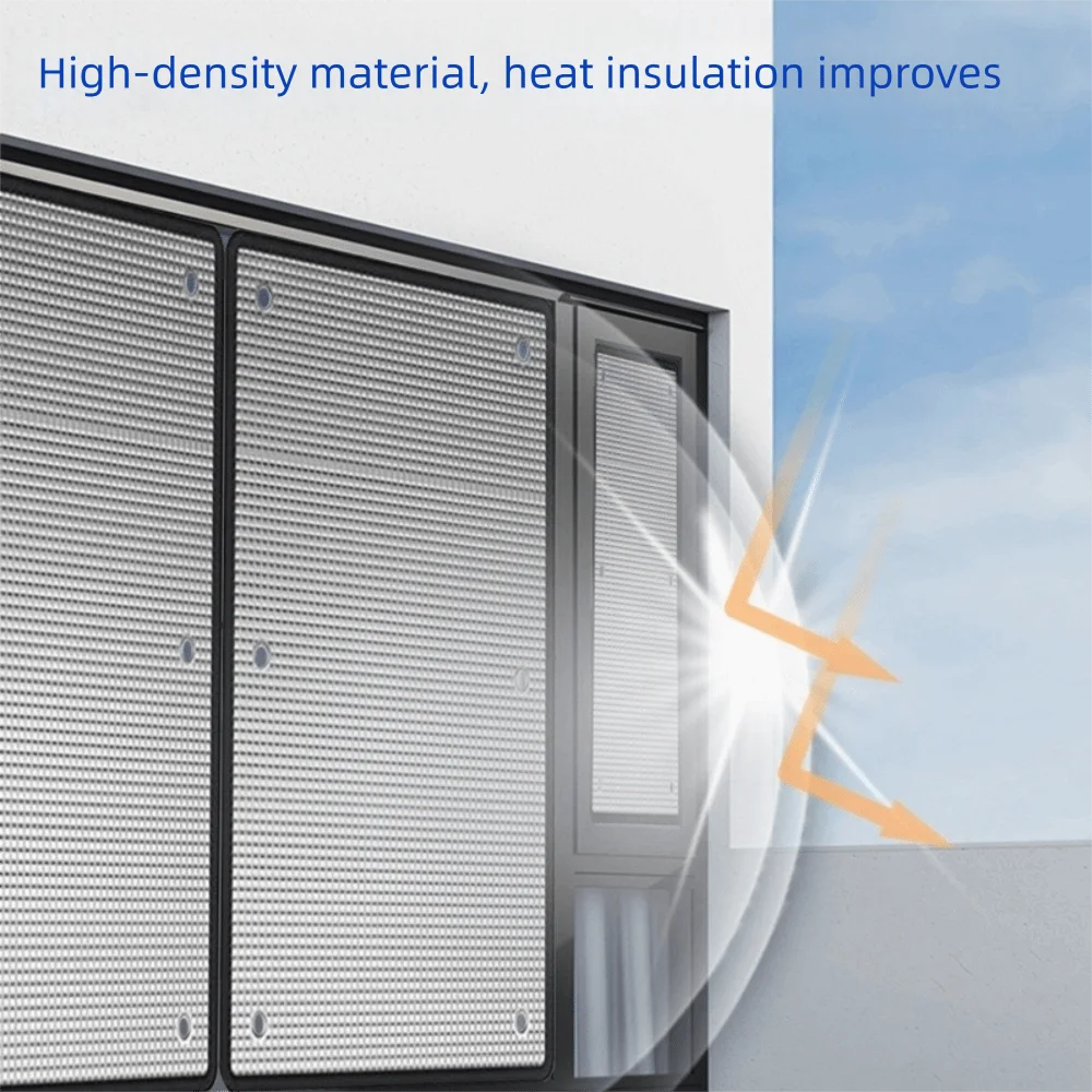 Aluminum Foil Window Insulation Film Double Side Anti-UV Sunshade Protector Pad Removable with Suction Cup Window Sun Shade Film
