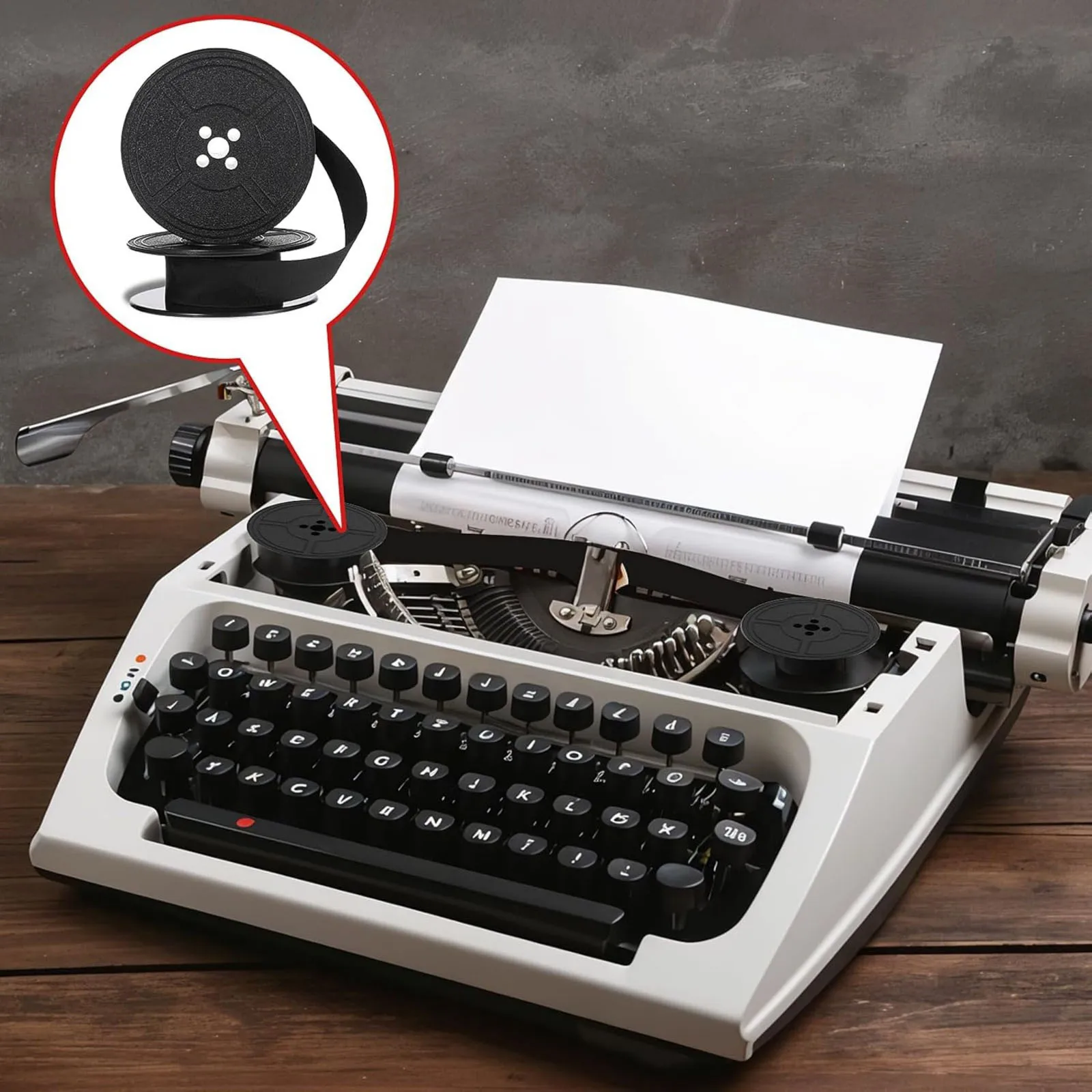 2Pcs Universal Typewriter Ribbon 100% Nylon Black Twin Spool Ink for Clear Crisp Print for Most Machines