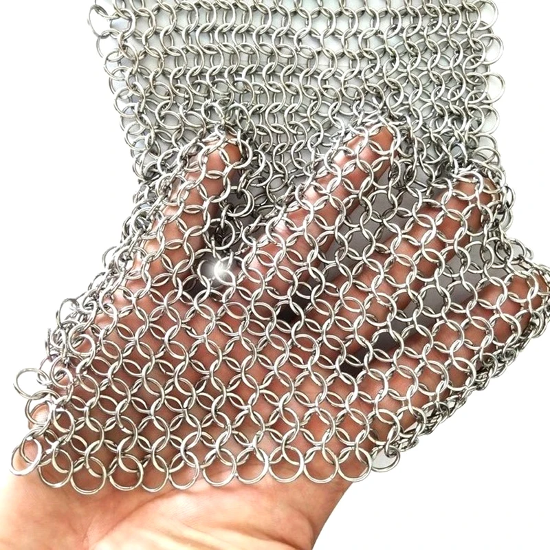 Kitchen Cleaning Ring Stainless Steel Cleaner Chainmail Scrubber Accessories Reusable Washing Net Cleaning Tool for Home