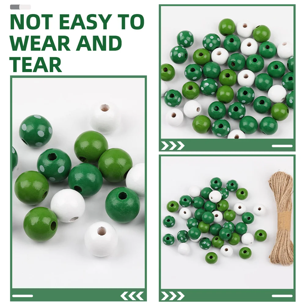 

DIY Beading Material Valentine's Day Beads Craft Wood Spacer Loose for Garland Round
