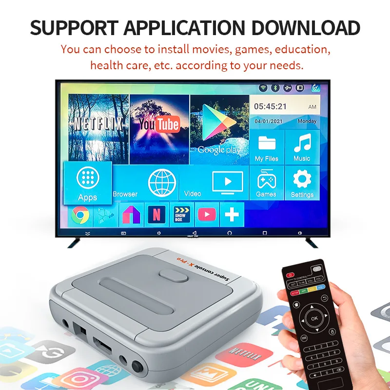 

1 2 super console X pro TV game console set-top box dual system double 50 000 games 128G wireless version