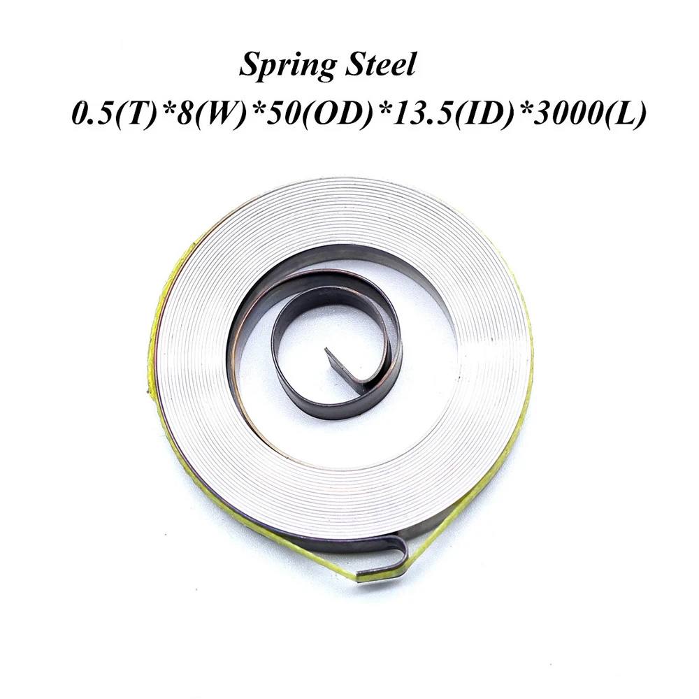 FUMAO China manufacturer flat wire rolling constant force coil spring for clockwork 0.5X7x50x18X3000mm
