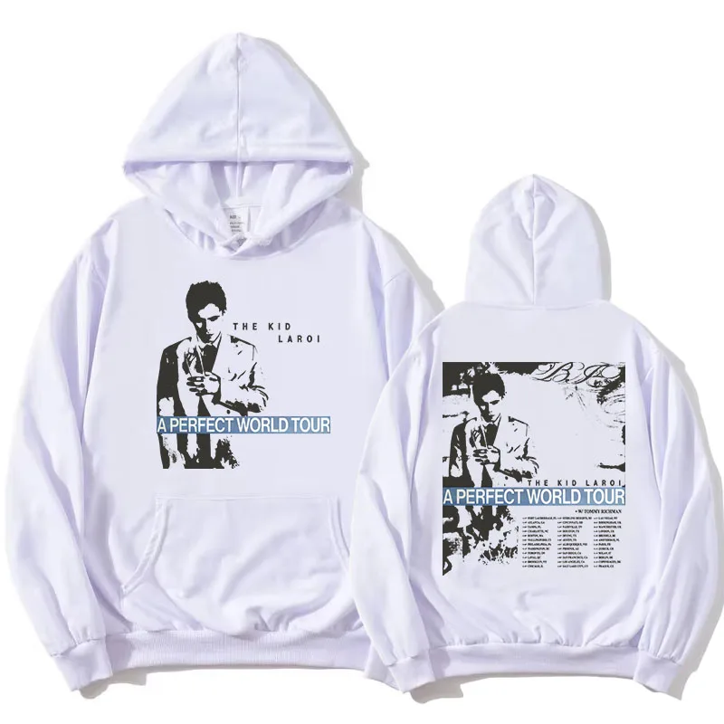 

THE KID LAROI A PERFECT WORLD TOUR 2026 Hoodies Fleece Long Sleeve Female Hooded Sweatshirt Unisex Streetwear Design Print Hoody