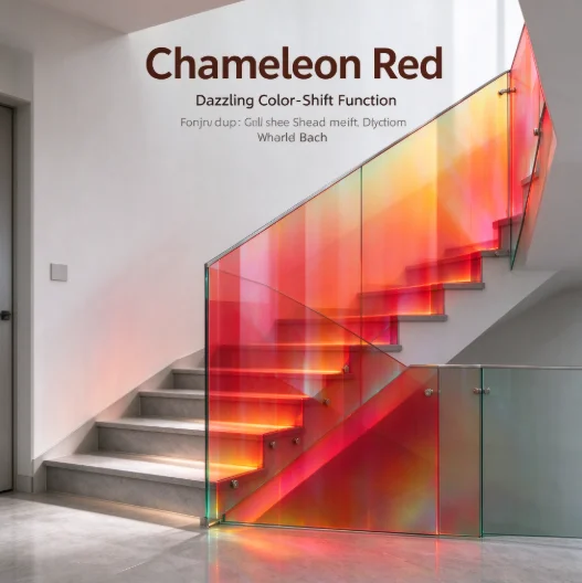 Chameleon Red PET One Way Vision Window Film Roll Privacy Glass Tint Heat Insulation Anti UV DIY Install For Home Office Car Gla