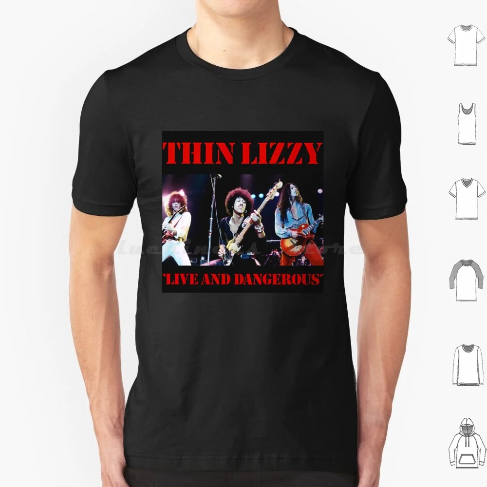 Camiseta fina Lizzy de algodón para hombres y mujeres, estampado artesanal, Thin Lizzy Thin Lizzy Phil Lynott Thin Lizzy Music Thin Lizzy Guitar Thin Lizzy