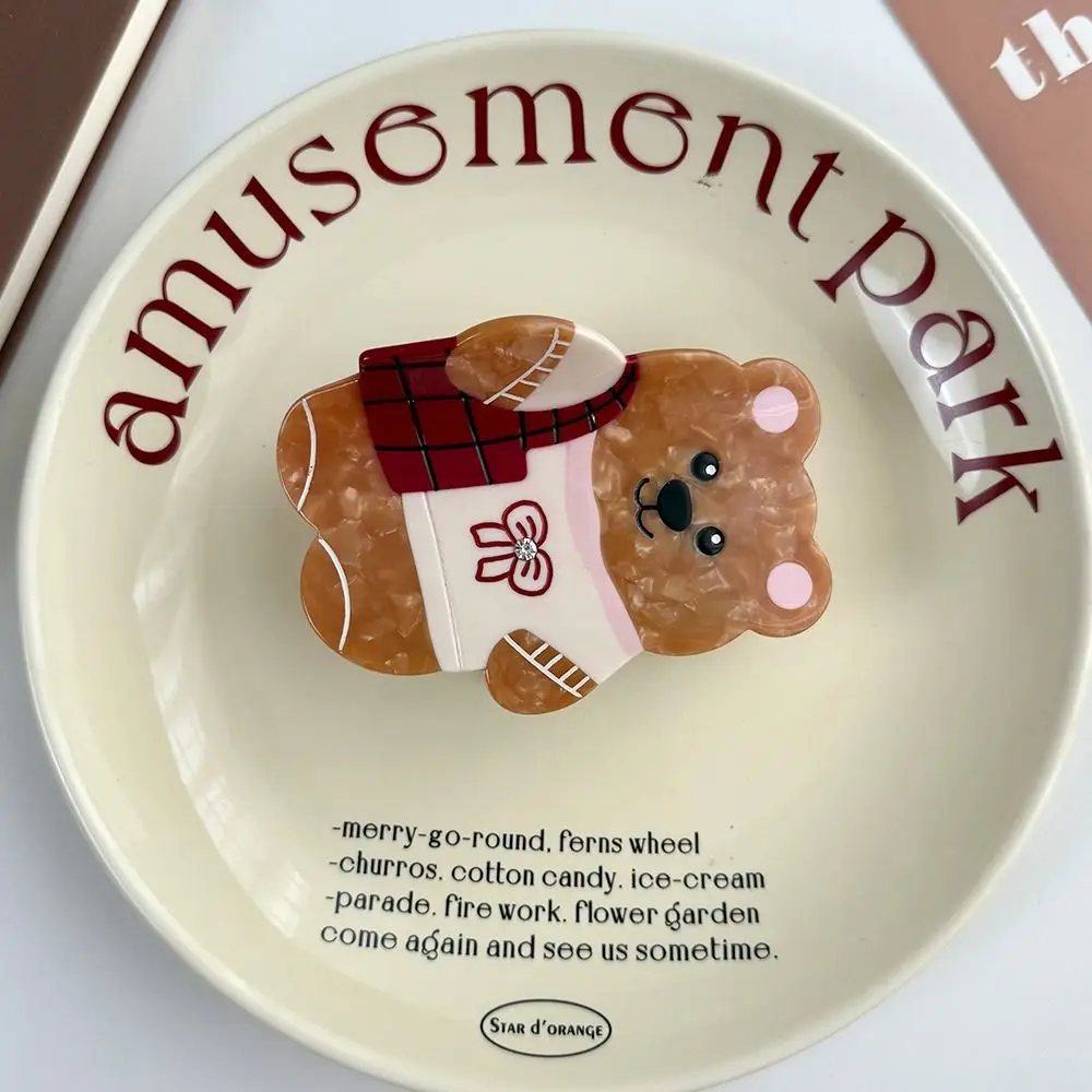 

Lovely Korean Style Cartoon Bear Shark Clip Bow Kawaii Cute Hair Carb Clip Acetic Acid Creative Small Hair Claw Headdress