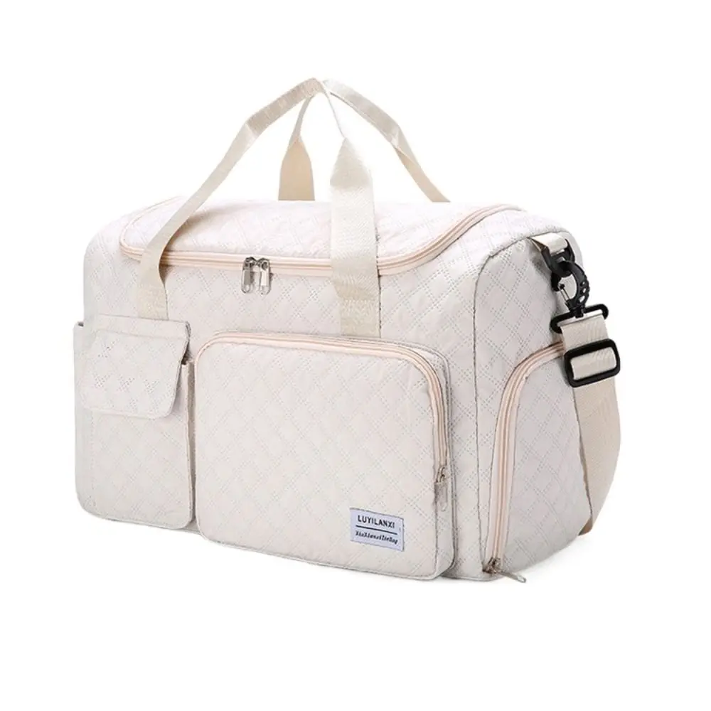 Fashion Oxford Luggage Bag Solid Color Large Capacity Quilted Gym Bag Wet Dry Separation Organizer Travel Handbag Girl