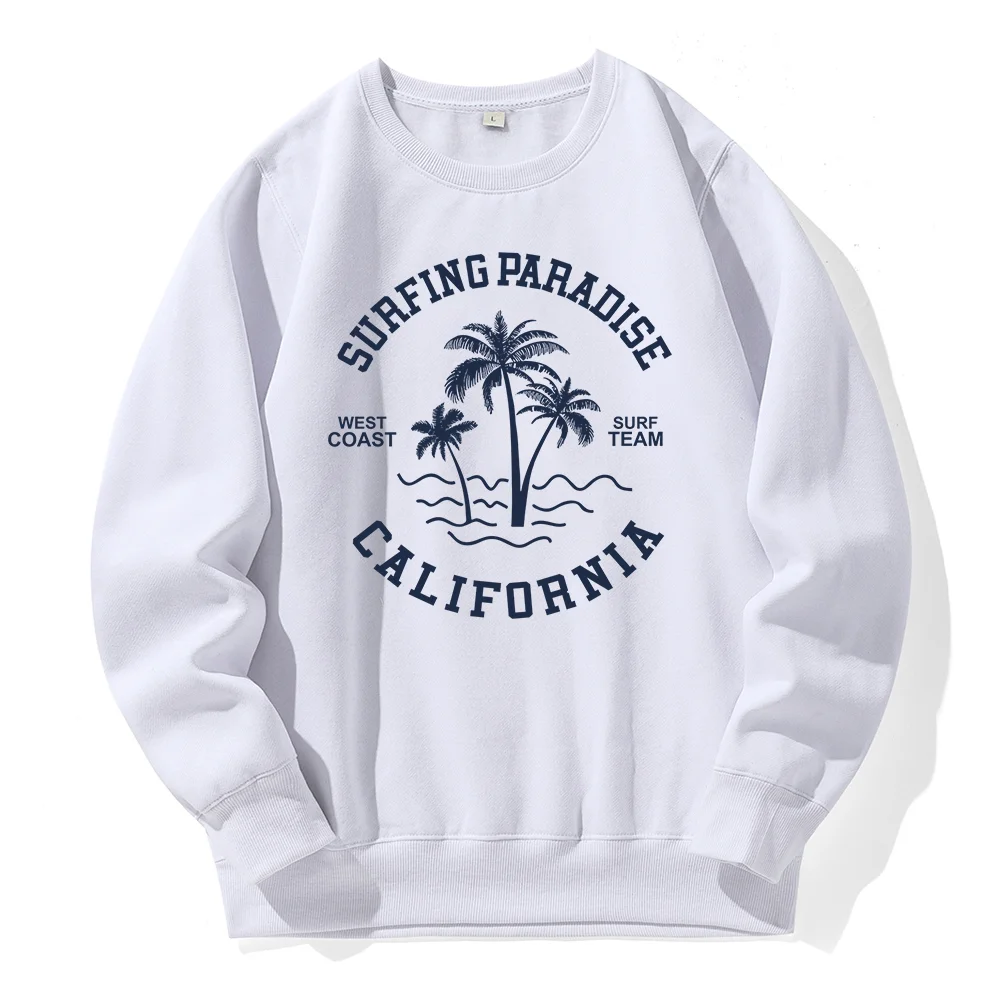 Surfing Paradise West Coast California Hooded Men Breathable Loose New Hoody Colorful Novelty Streetwear Casual Fashion Hoodies