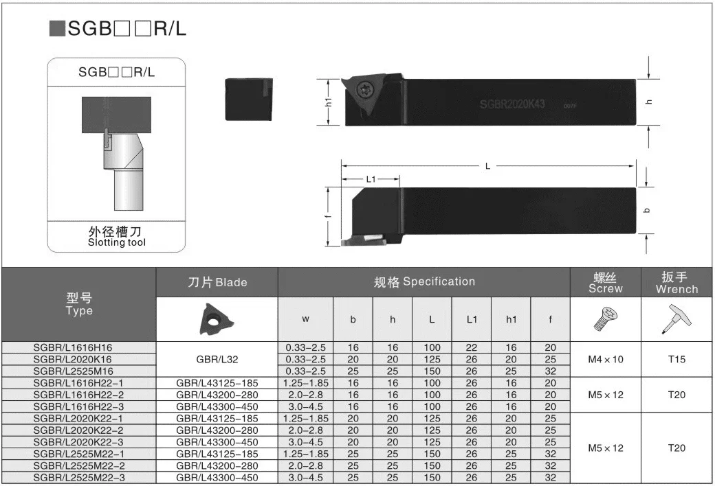 BEYOND SGBR SGBL SGBR1616H16 SGBR2020K16 SGBR2525M16 浅溝入れ工具ホルダー CNC TGF32R TGF43R 超硬インサート CNC