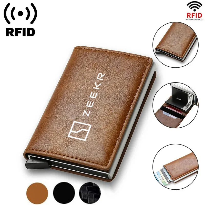 Rfid Credit Card Holder Men Wallets Bank Cardholder Leather Wallets For Zeekr 001 2021 2022 2023 2021-2023 009 Krypton