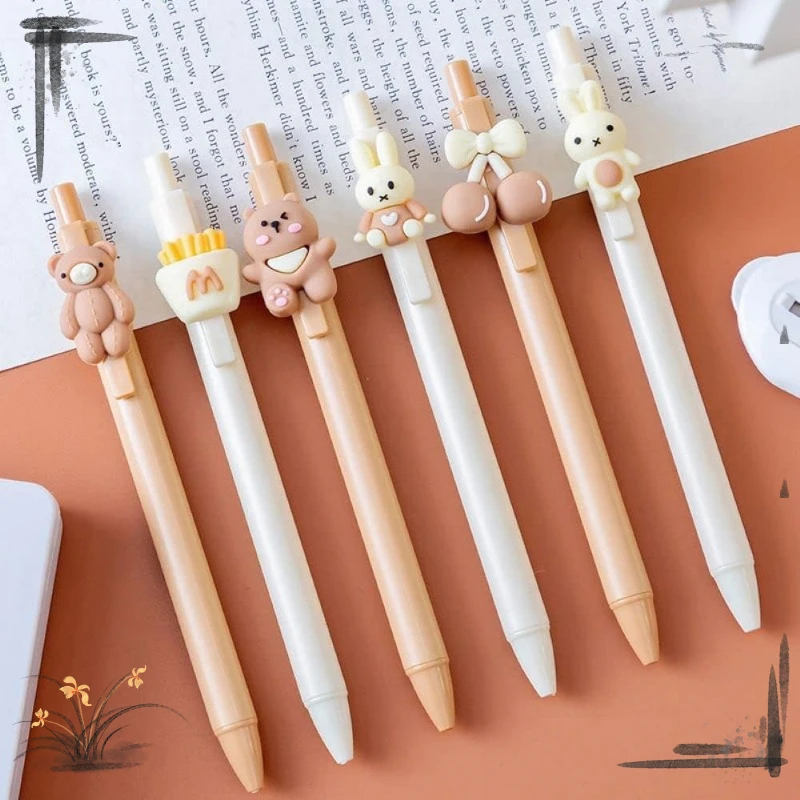 Imagem -04 - Caneta Gel Animal Bonito dos Desenhos Animados Caneta de Água Neutra Kawaii Criativos Urso Coelho Humor 36 Pcs