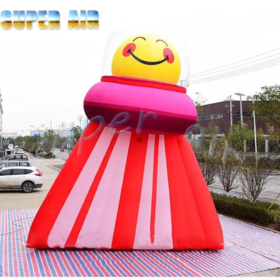 Dibujos animados publicitarios personalizados, gran cara sonriente de dibujos animados inflables para decoración de empresa