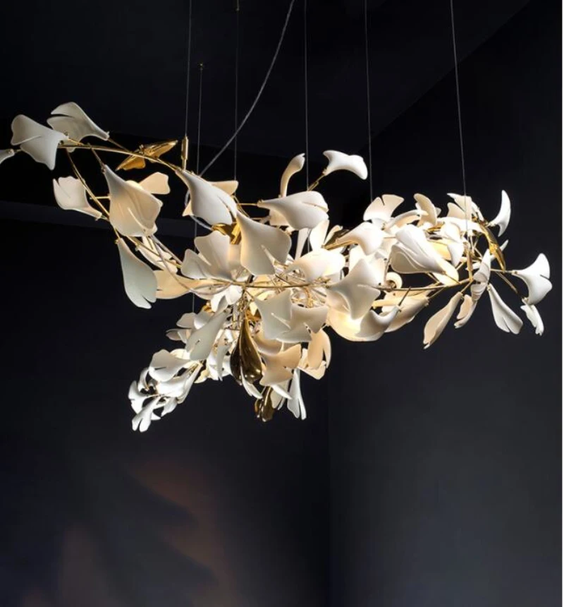 Chandeliers for Dining Room Decor Ceramics Led Lamp  Nordic Ceiling Chandelier Kitchen Living Center Table Indoor Lighting