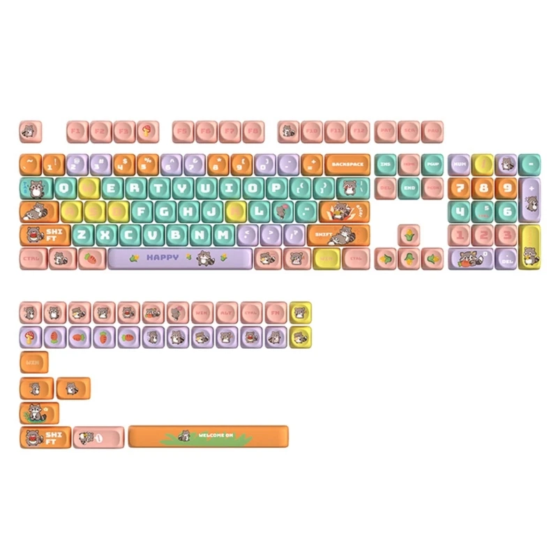 896F Stylish and Durable Animal Theme Keycaps for 61 63 64 68 82 84 87 96 98 100 104