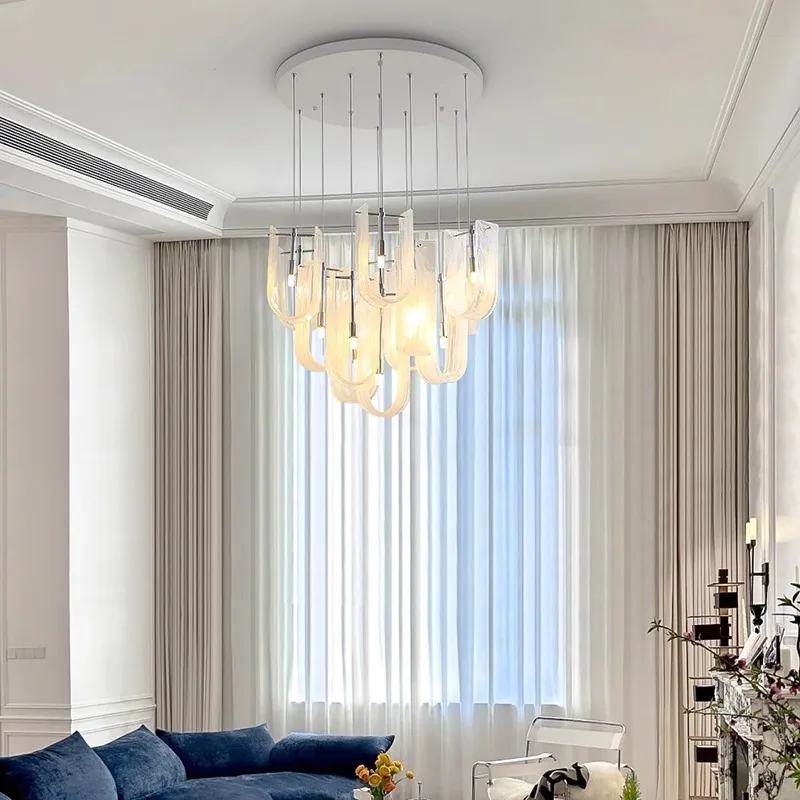 Italian Luxury Cloud Glass LED Pendant Lamps Living Room Villa Restaurant Bedroom Hotel High-end Chandelier Home Decor Lights view 3