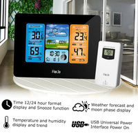 Multifunction Digital Weather Station LCD Alarm Clock Weather Forecast Barometer Thermometer Hygrometer Wireless Outdoor Sensor