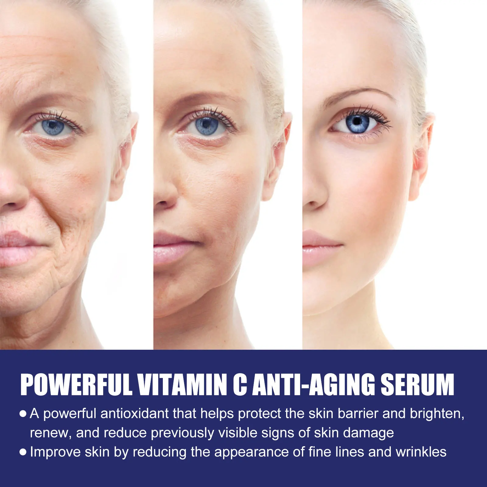 Serum przeciwstarzeniowe z witaminą C, nawilżająco-utwardzające zabiegi na twarz, wygładza drobne zmarszczki dla młodzieńczej skóry