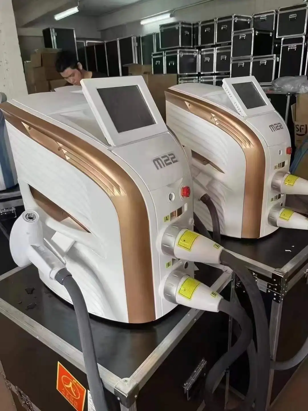 M22 IPL Nd yag Laser penghilang bulu 2 in 1, mesin penghilang tato peremajaan kulit penghilang pigmentasi, Epilator rambut wanita 3000W