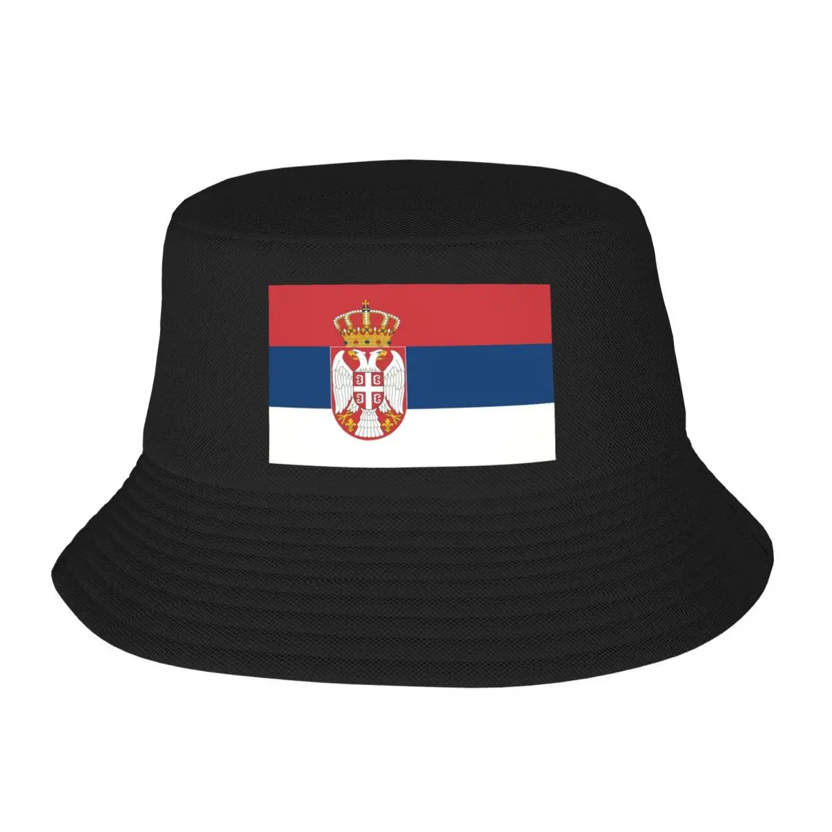 Custom Serbia Flag Bucket Hat for Women Men Print Summer Travel Beach Outdoor Fishing Cap