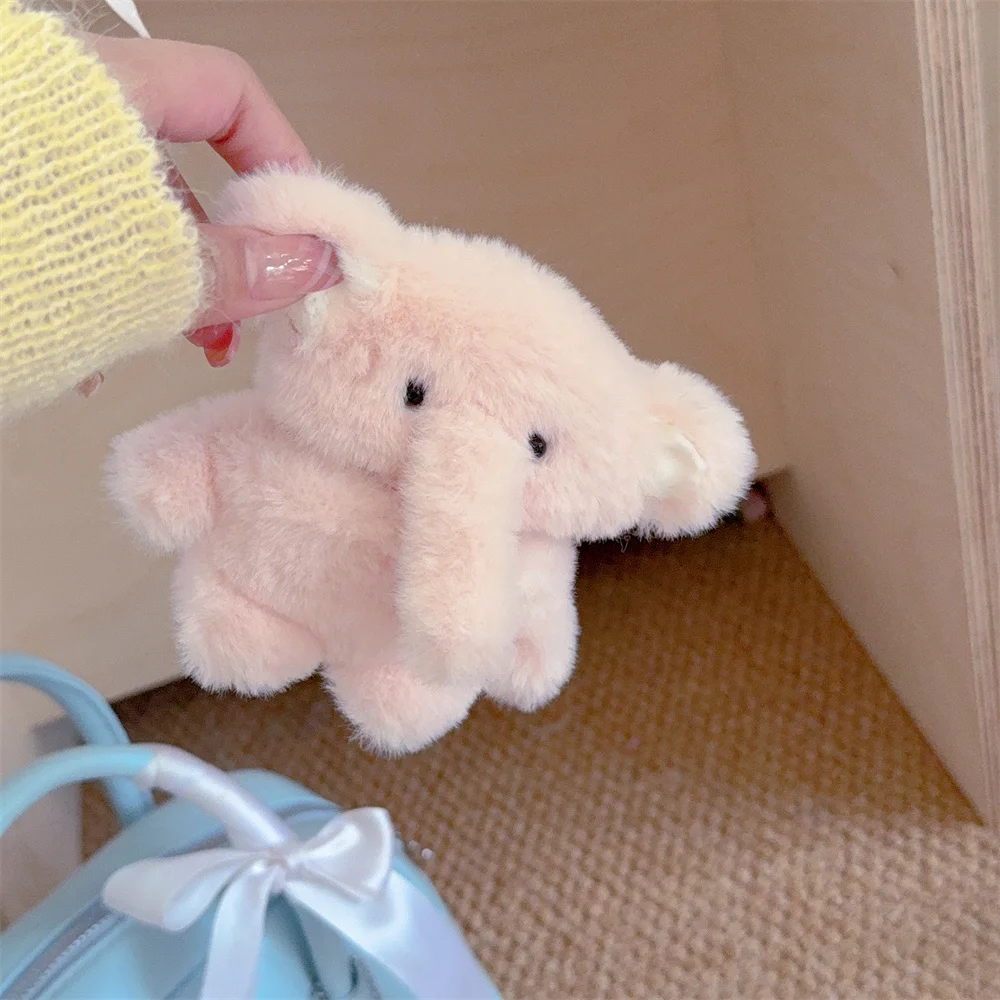 For Airpods Pro 3/Pro 2/4/3/2 Cute Furry Elephant Case 360 Degree Protective Earphone Bag Funda Airpods Pro Fluffy Pompom Cover view 4