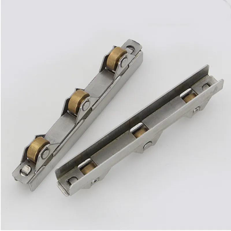 Frameless  Glass Sliding Door Wheel Clamp Pulley Shower Cab  5-10mm Stainless Steel Door Window Roller Guide Runner Hardware