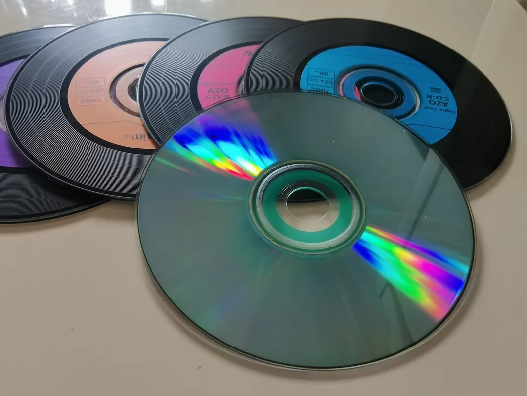 Digital Vinyl AZO CD-R Disc Blank Blue CD Disk Azo CDR Music CD Discs 80min 700MB 52X 10Pcs/Lot Five Colors