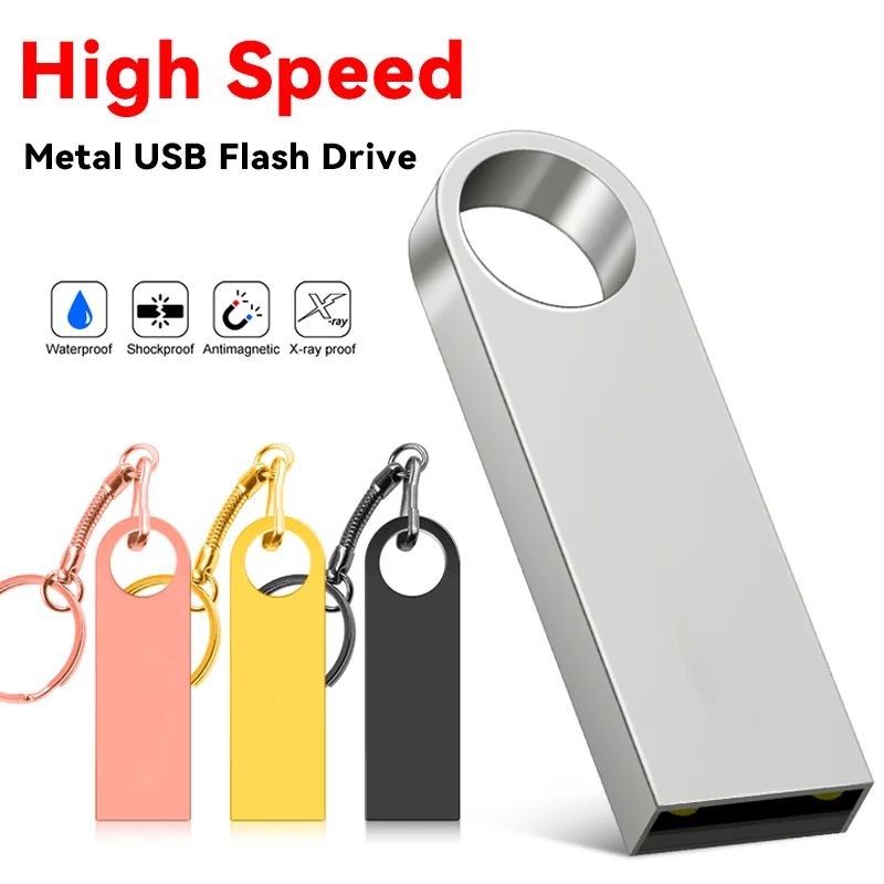 Unidad Flash USB 3,0 de Metal, Pendrive de transferencia de archivos de alta velocidad, 2TB, 1TB, gran capacidad, resistente al agua, disco U con llavero, regalo