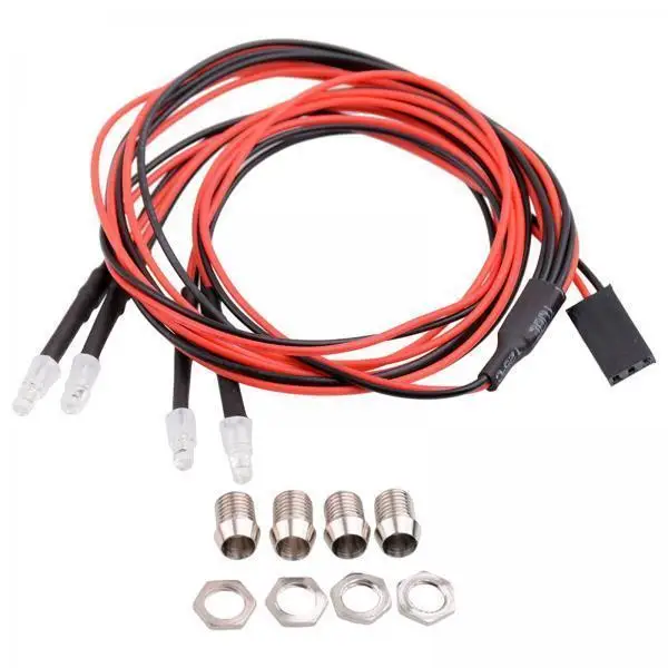 Plastic RC Car Headlight Kit DIY 4 LED Front Light Accessory Set for Axial SCX24 1 24 Off Road Rock Crawlers