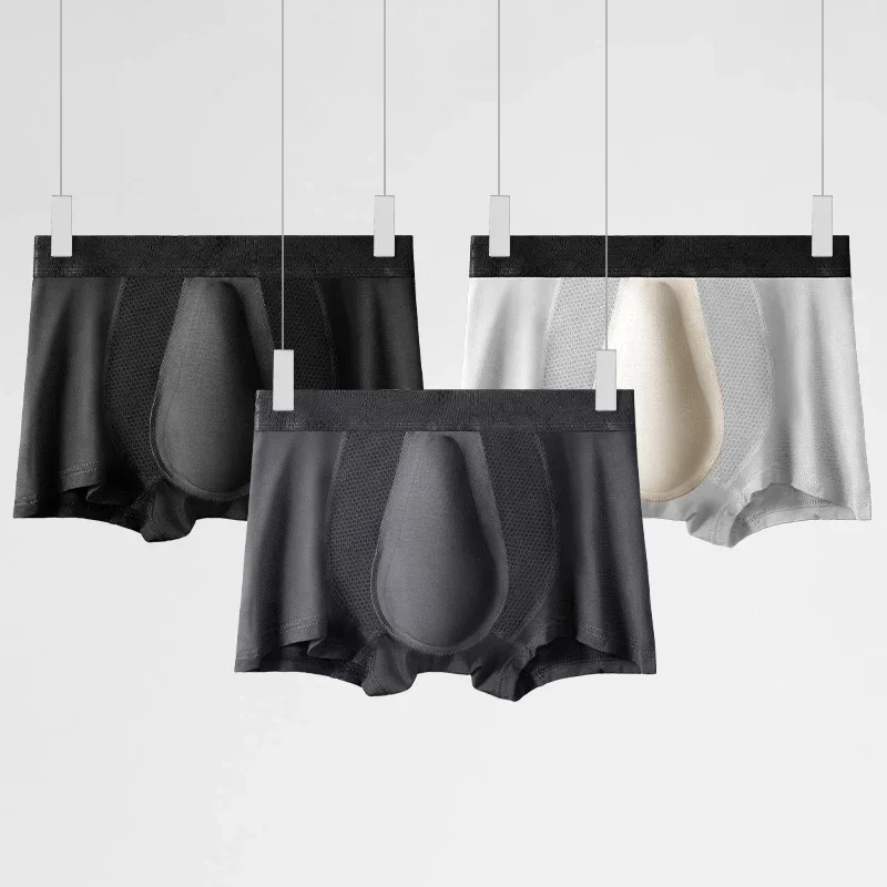 

3pc Men's Underwear 3Du Convex Bag Youth Comfortable Breathable Pants Antibacterial Modal Boys Sexy Boxer Shorts