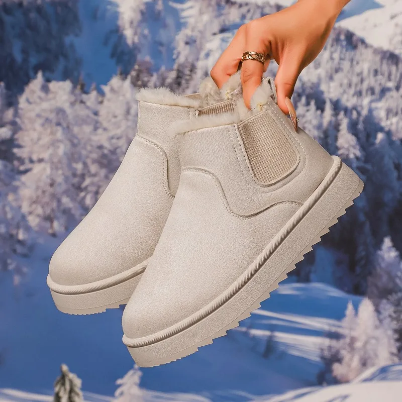 Women's High-quality, Comfortable Short-pile Snow Boots for Winter, Stylish Outdoor Sports, Multi-functional Warm Cotton Shoes