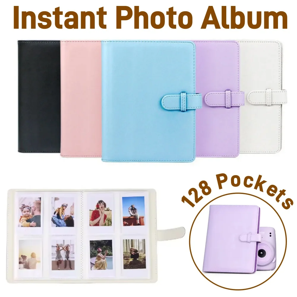 128 Pockets Instant Photo Album Pictures Storage Case Stamps Tickets Cards Organizer for Fujifilm Instax Mini 11 8 9 7 s C 25 90