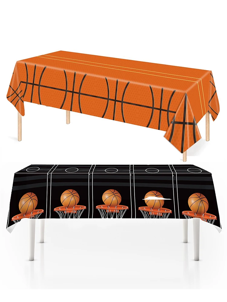 Nappe de basket-ball, décorations de fête de basket-ball, couverture de Table rectangulaire en plastique, thème de basket-ball pour garçons, fournitures de fête d'anniversaire