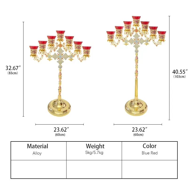 Gold-plating Candle Holder For Church Home Decoration Orthodox Supplies