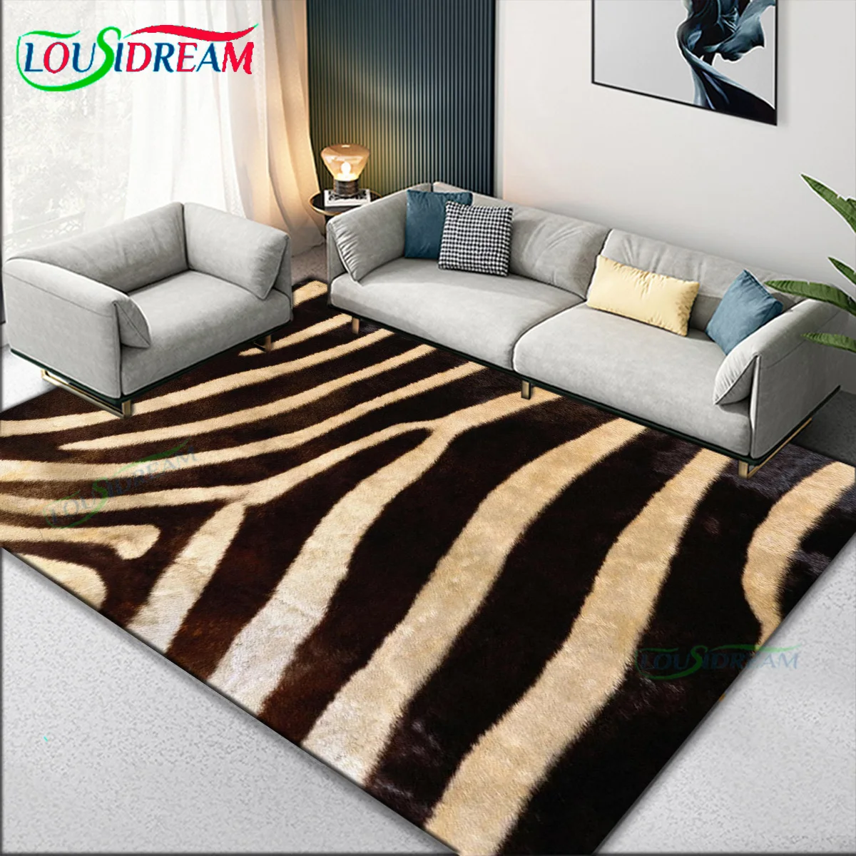 

Zebra Stripes Carpet Black and White Simplicity Bedroom Living Room Rug Home Decoration Coffee Table Mats Bathroom Non-slip Mat