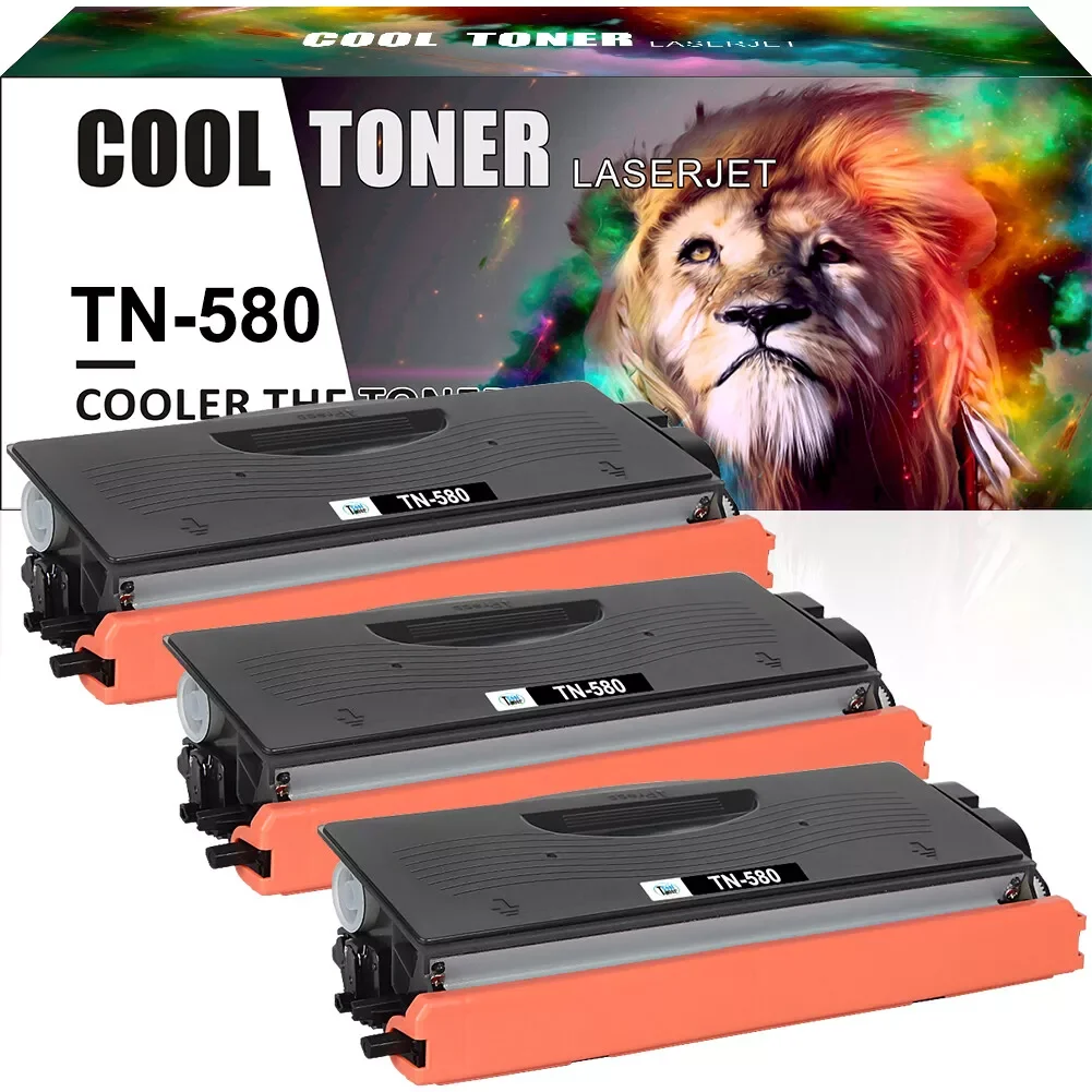 3 Pack TN-580 TN580 BLACK TONER CARTRIDGE for Brother HL-5240 MFC-8460N Printer