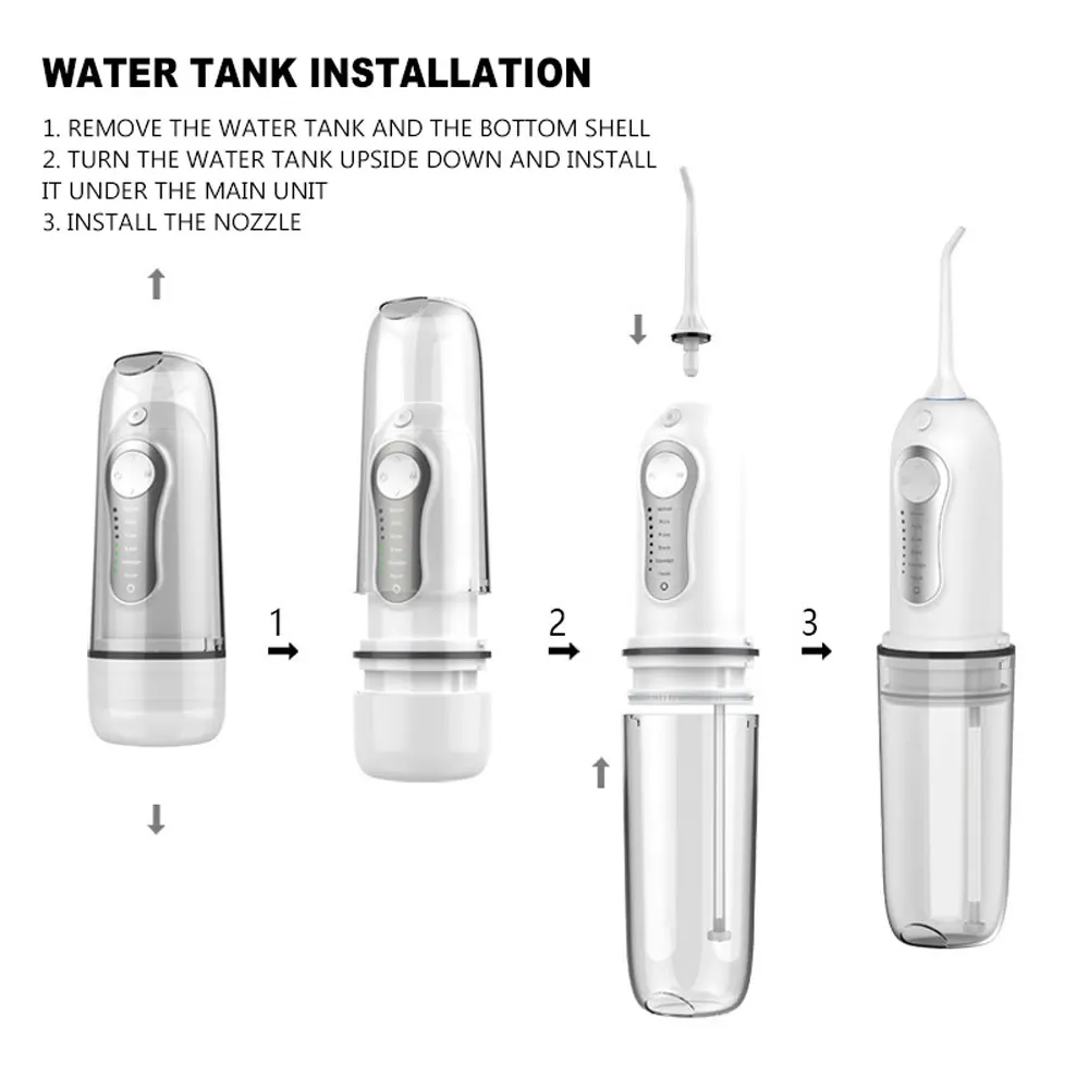 Portable Capsule Storage Smart Electric Tooth Washer Oral Cleaner 300ML Water Tank Waterproof Tooth Cleaner