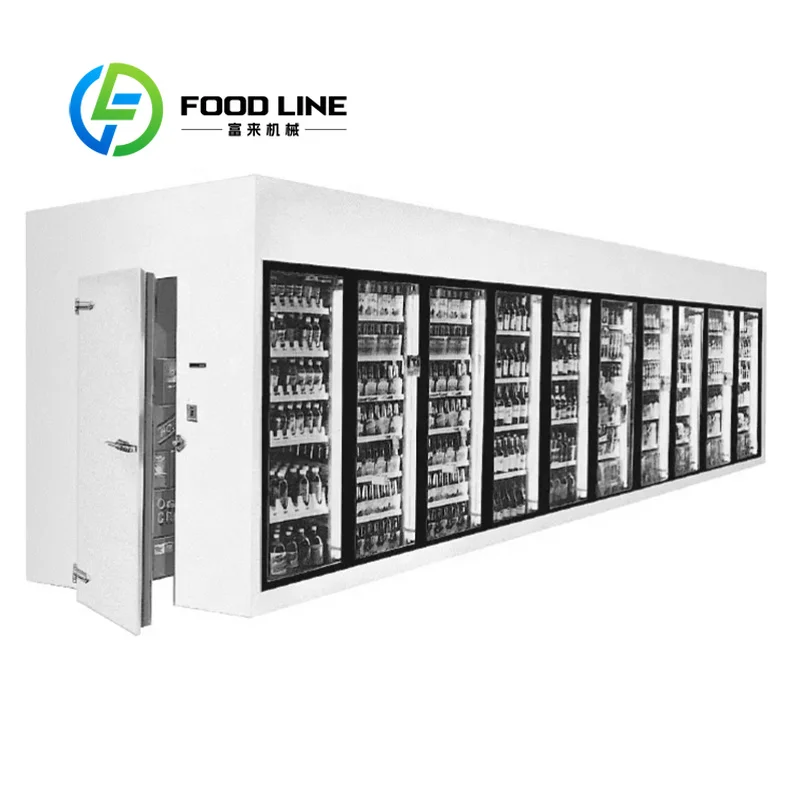 Glass Door Walk In Cooler Wide Temperature Range Settings Adapt Drinks Chilling, Fruit Fresh-Keeping And Dairy Preservation Need