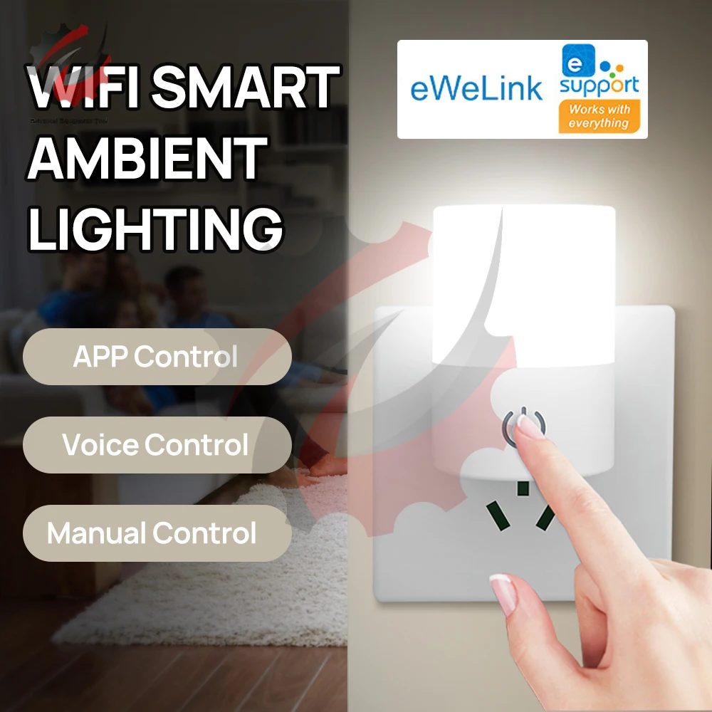 

Small Night Light WiFi+Bluetooth Smart Color Light AC 110-220V Remote/Voice Control Lamp Support For Ewelink Alexa Google Home