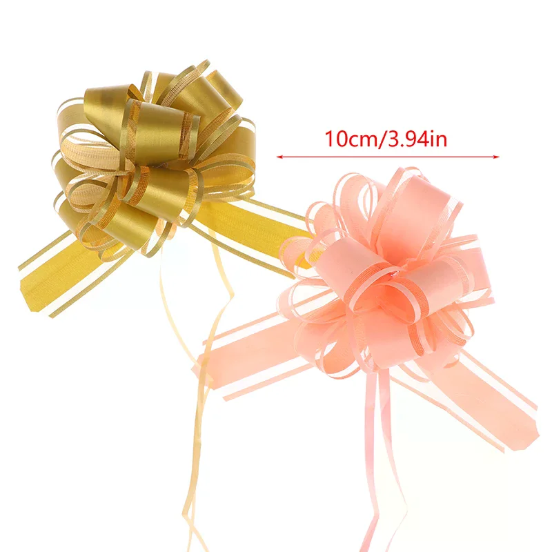 5/10 قطعة أشرطة القوس سيارة الزفاف سحب زهرة هدية الكريسماس التفاف التعبئة والتغليف الديكور Craft بها بنفسك الحرفية الزهور حفلة عيد ميلاد لوازم