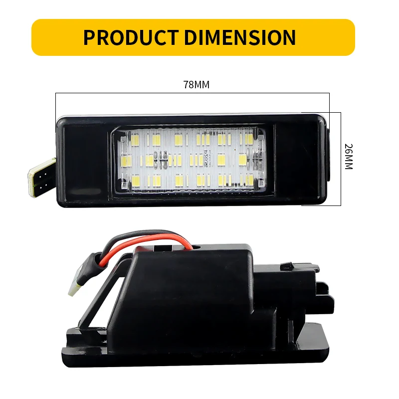 2PCS For NISSAN Pathfinder ab/NV 200 Evalia ab/Qashqai I (J10)/X-Trail Car LED License Number Plate Light Lamp Signal Light