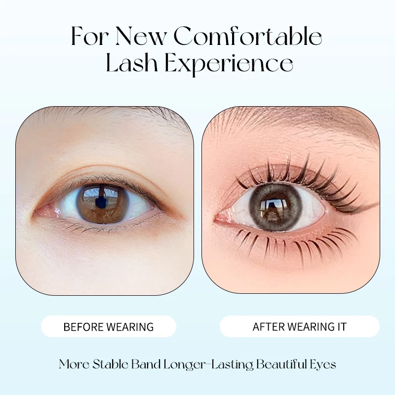 5 Paar natürliche, transparente Wimpern mit Stiel, Fee, falsche Wimpern, Handrippenhaar, weiches Cartoon-Augen-Make-up, Manga-Wimpern