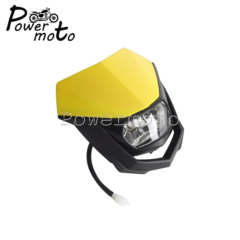 For Honda Yamaha Kawasaki Suzuki DR650 DRZ RM RMZ RM-Z 650 125 250 450 Motocross Plastic Front LED Headlight Fairing Head Lights