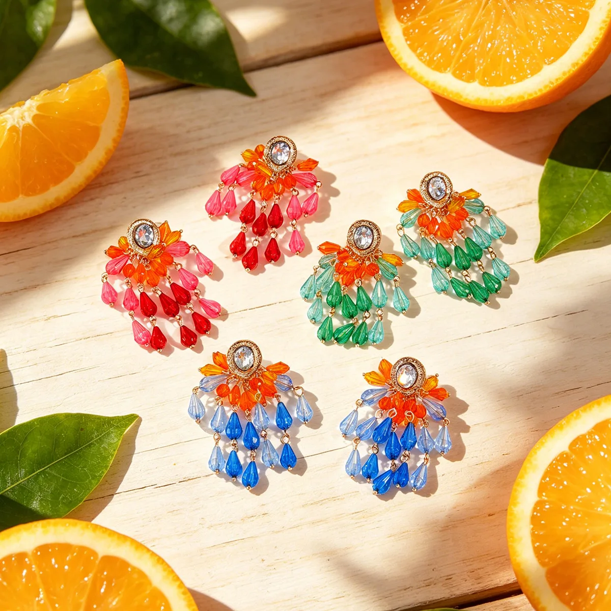 Retro fashion new bohemian handmade beaded fringed stud earrings for women's daily wear personalized earrings Source