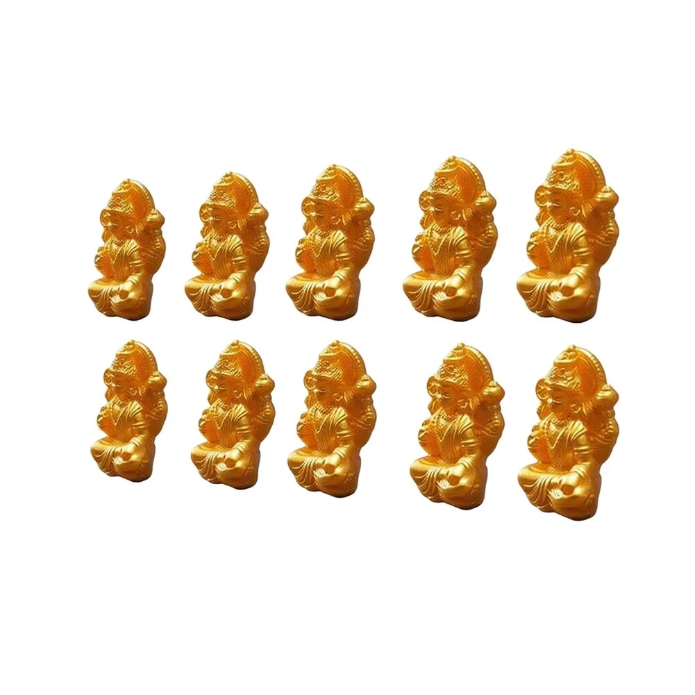 Unique Artistic Decor Collection Figurine Golden Golden Elephant God Sturdy Resin Material Compact Tabletop Size
